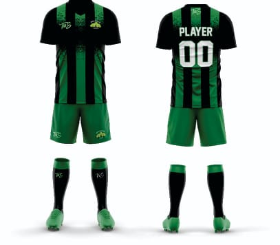 Birchgrove Football Kit Black & Green