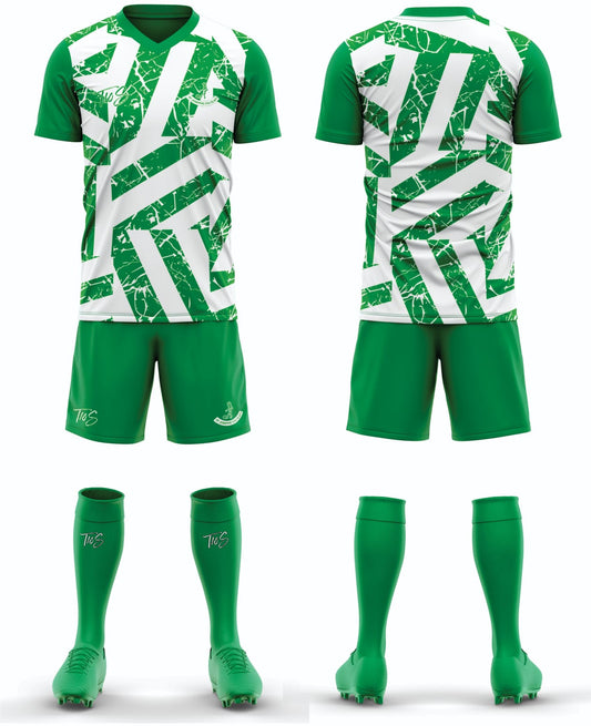 St Josephs White and Green Football Kit